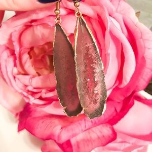 Francesca’s Gold Plated Gray Faux Stone Earrings